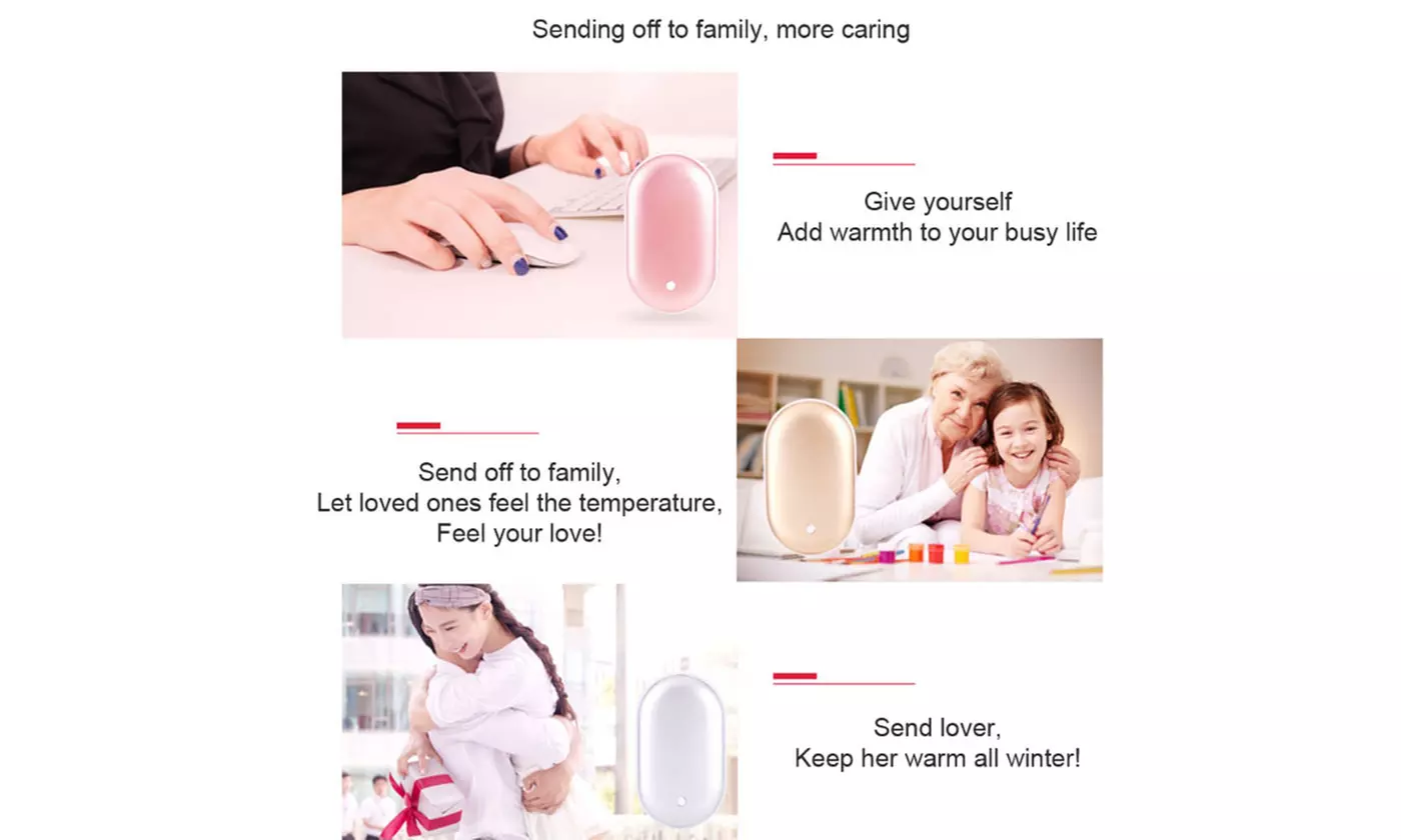 5000mAh Reusable Electric Pocket USB Hand Warmers Power Bank