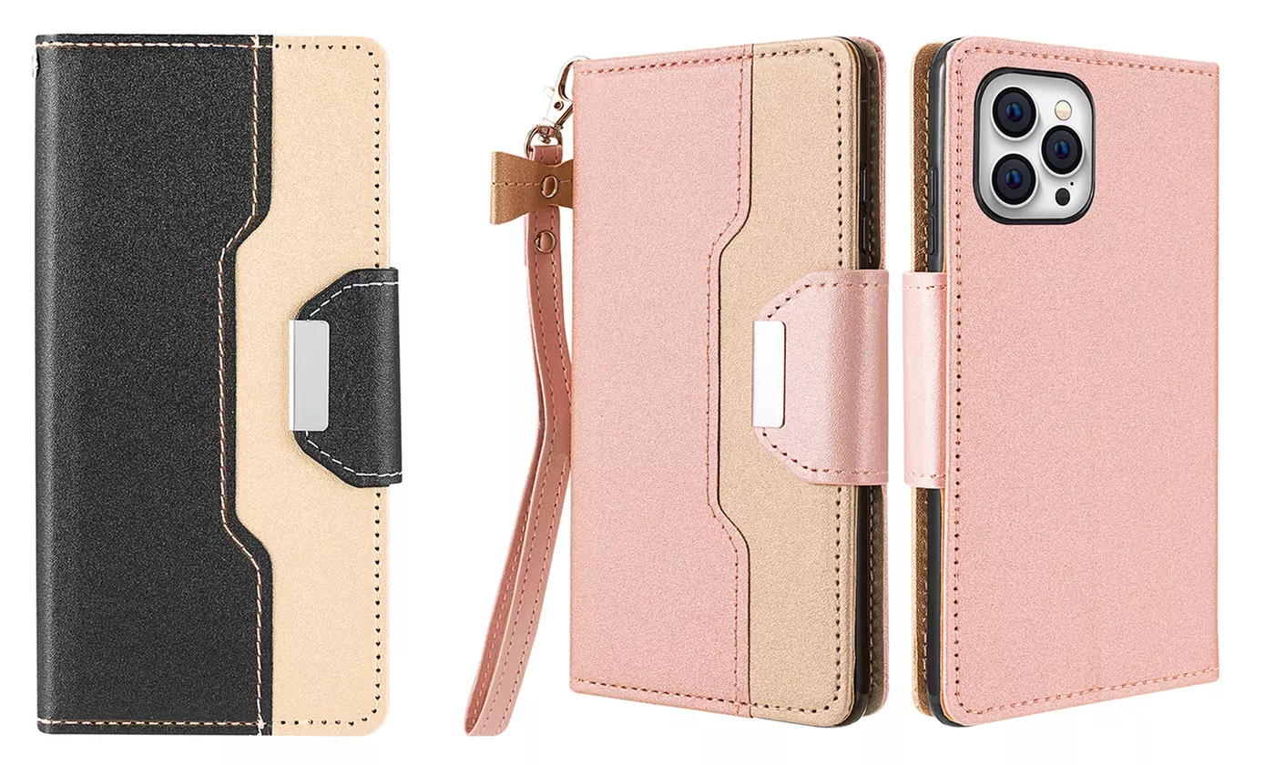 AICase Wallet Flip Case Mirror Bracket Case For iPhone 12/12 Pro Max/12 mini. - Primary Image
