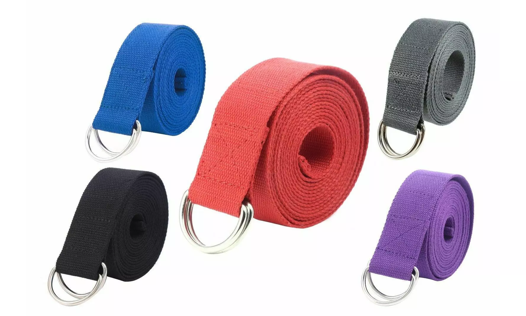 125 Inch/10.5 Feet/3.2M Fitness Exercise Yoga Strap Durable Cotton Metal D-Ring - Primary Image