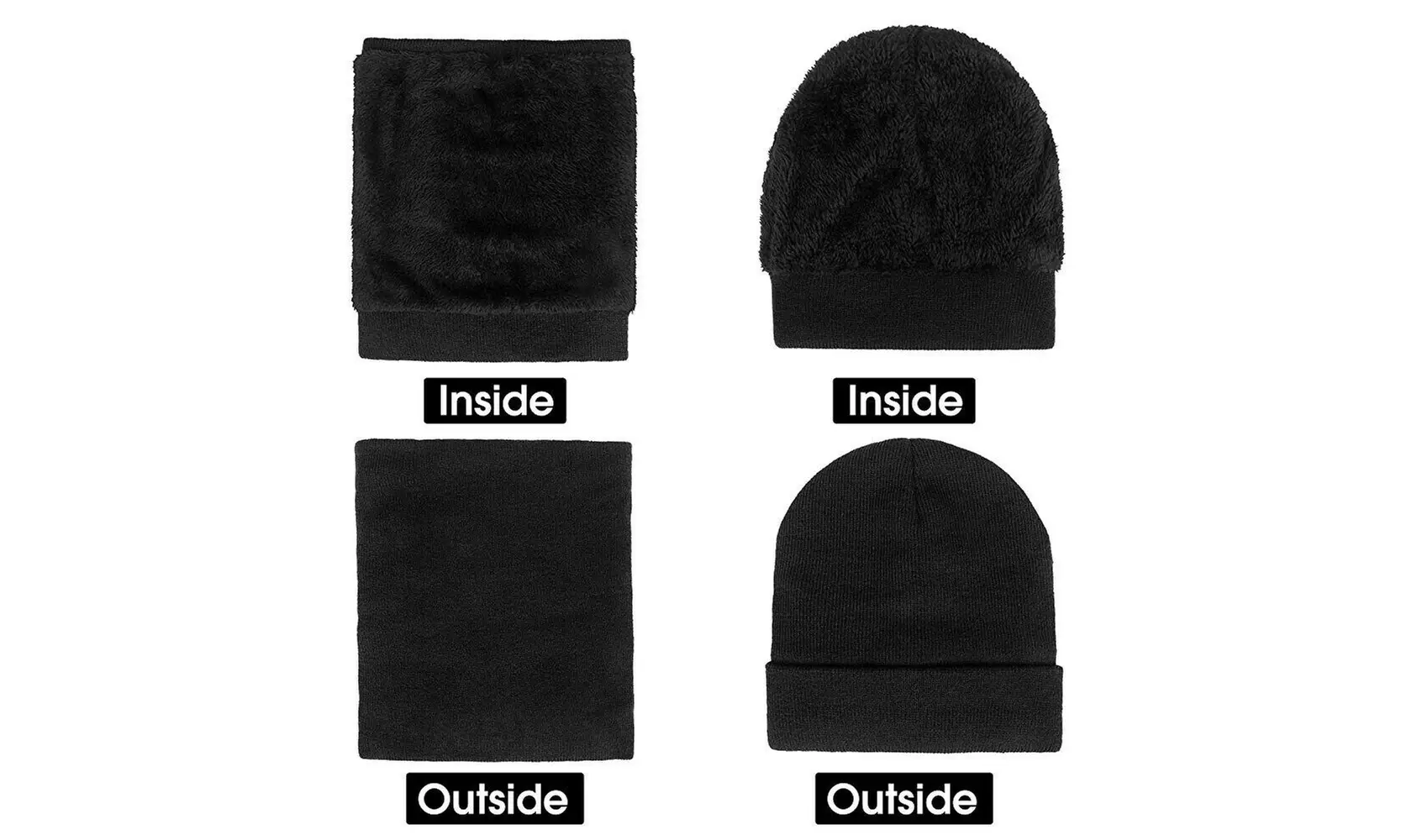 Winter 3 Piece Set Knit Beanie Hat Scarf Touchscreen Gloves for Men Women