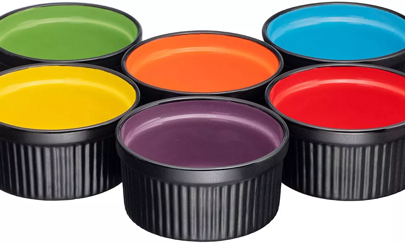 Bruntmor Ceramic Ramekins Souffle Dishes, Ramekins - 8 Ounce for Dipping Sauces - Primary Image