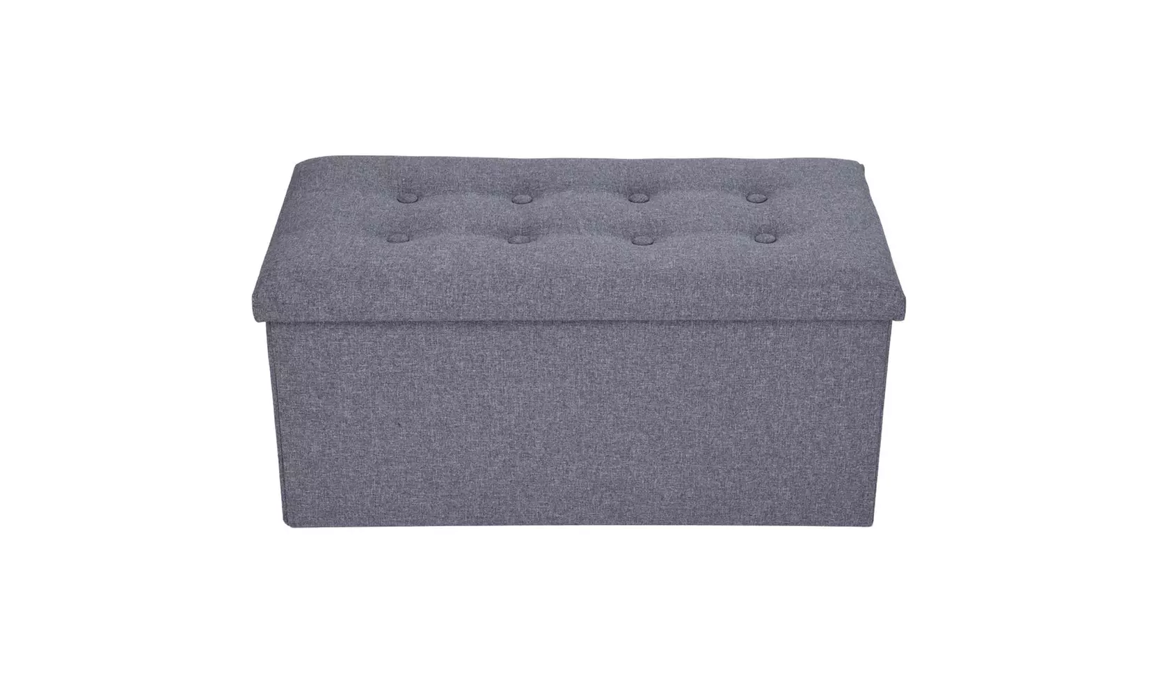 Linen Foldable Storage Stool Fabric Storage Ottoman Change Shoes Sofa Stool Gray - Second Medium
