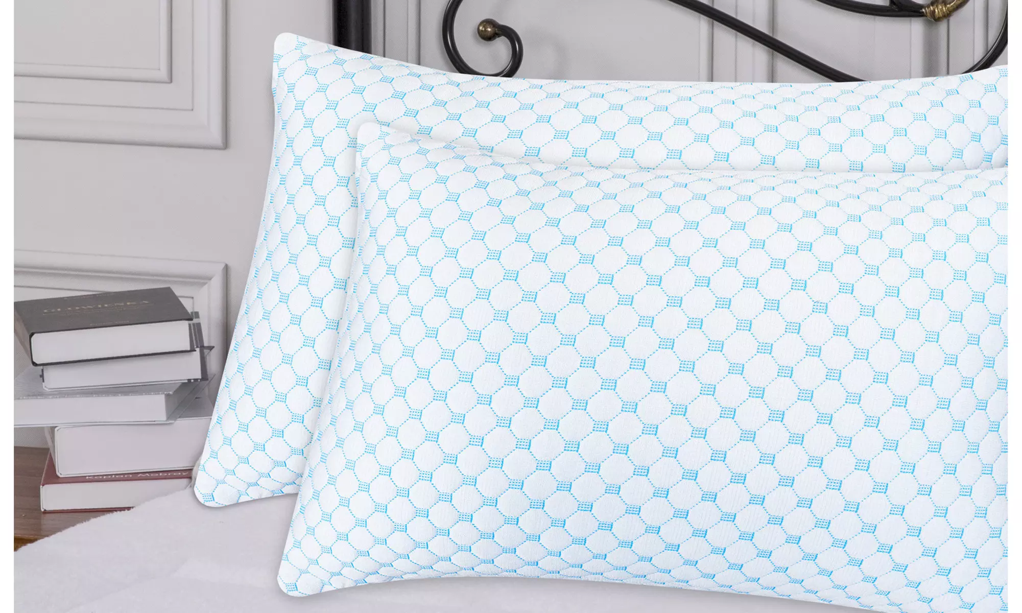 Bibb Home Cooling Memory Foam Pillow with Removable Cover