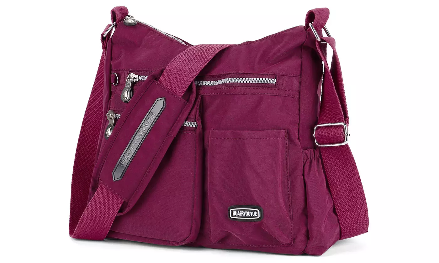 Women Nylon Waterproof Multi Pockets Crossbody Messenger Shoulder Bag