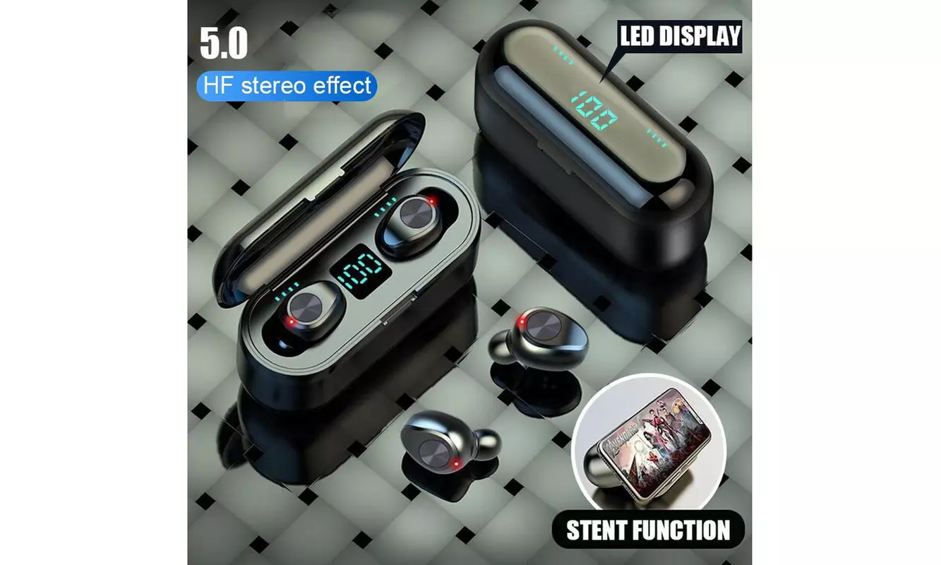 Bluetooth 5.0 Headset TWS Wireless Earphones Mini Earbuds Stereo Headphones F9 - Primary Image