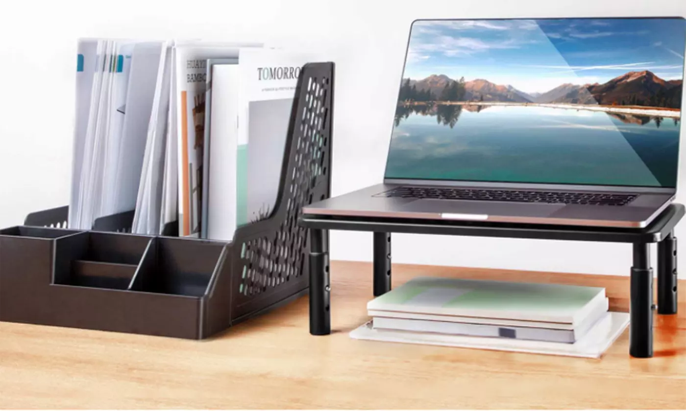 iMounTEK Monitor Stand Riser 3 Height Adjustable Metal Desk Riser Organizer