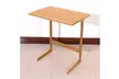 60x40x65cm L-shaped Bamboo Sofa Side Table Sandal Wood Color - Second Medium