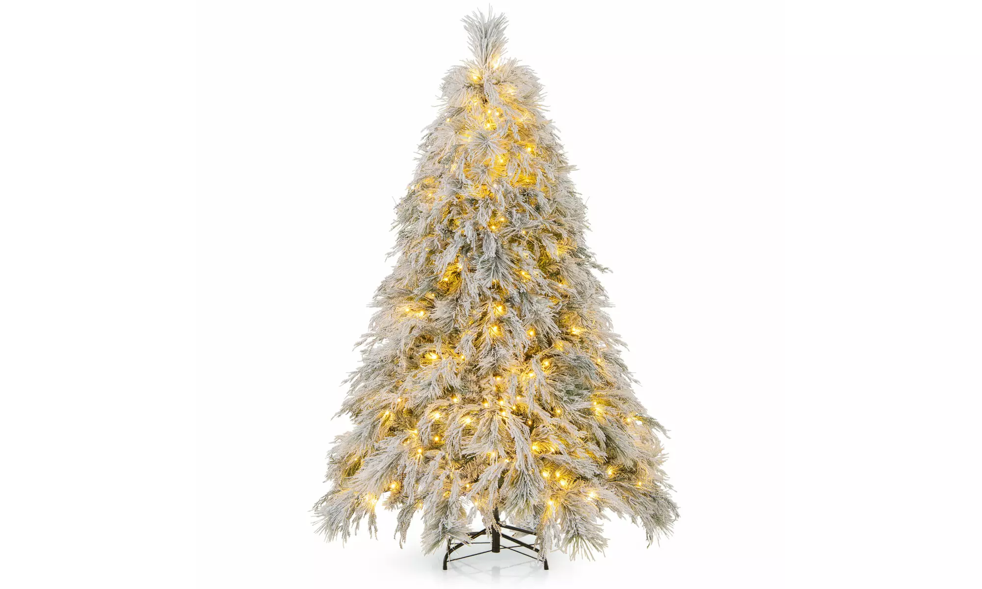 Costway 4.5/6/7 FT Pre-Lit Artificial Christmas Tree with PVC and Pine Needles