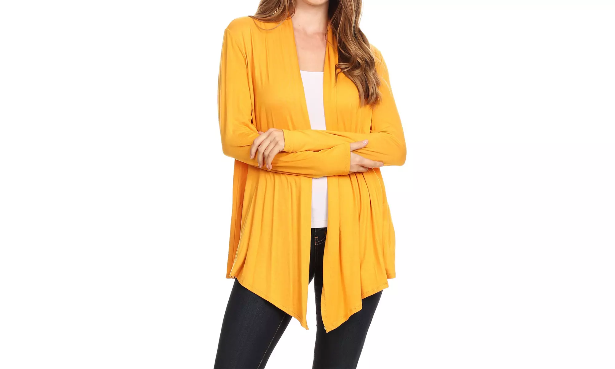 Solid Lightweight Soft Long Sleeves Open Front Cardigan
