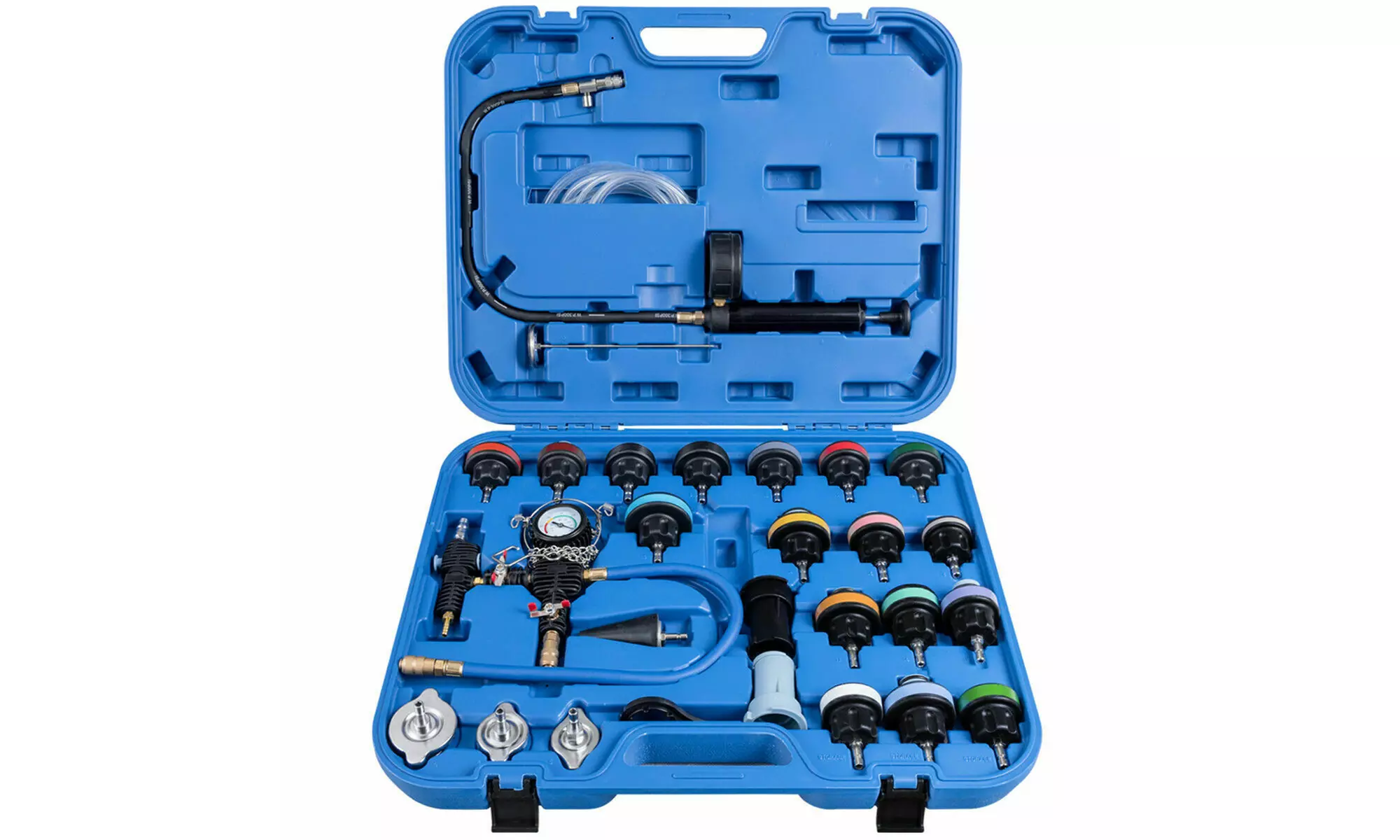 Goplus 28 PCS Radiator Pressure Tester Vacuum Cooling System Refill Kit Case - Primary Image