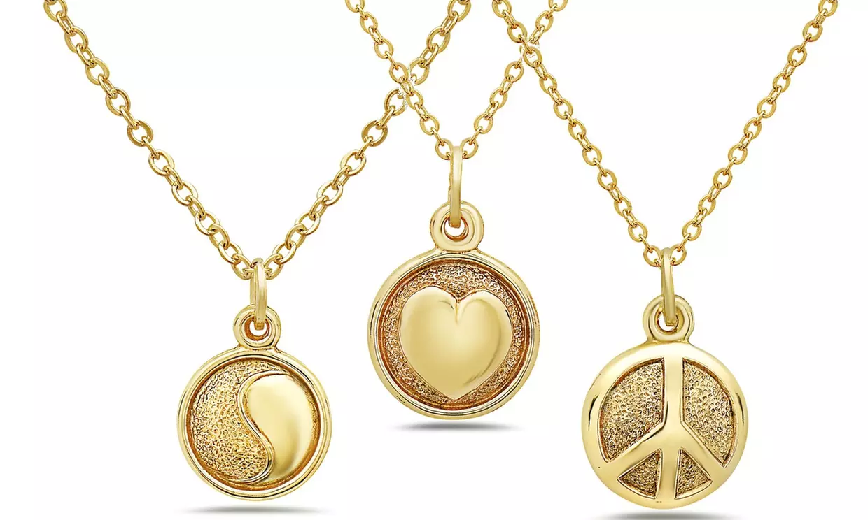 14K Gold Danity Disc Pendant Necklace