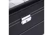20 Compartments Dual Layers Elegant Wooden Watch Collection Box Black - Second Medium