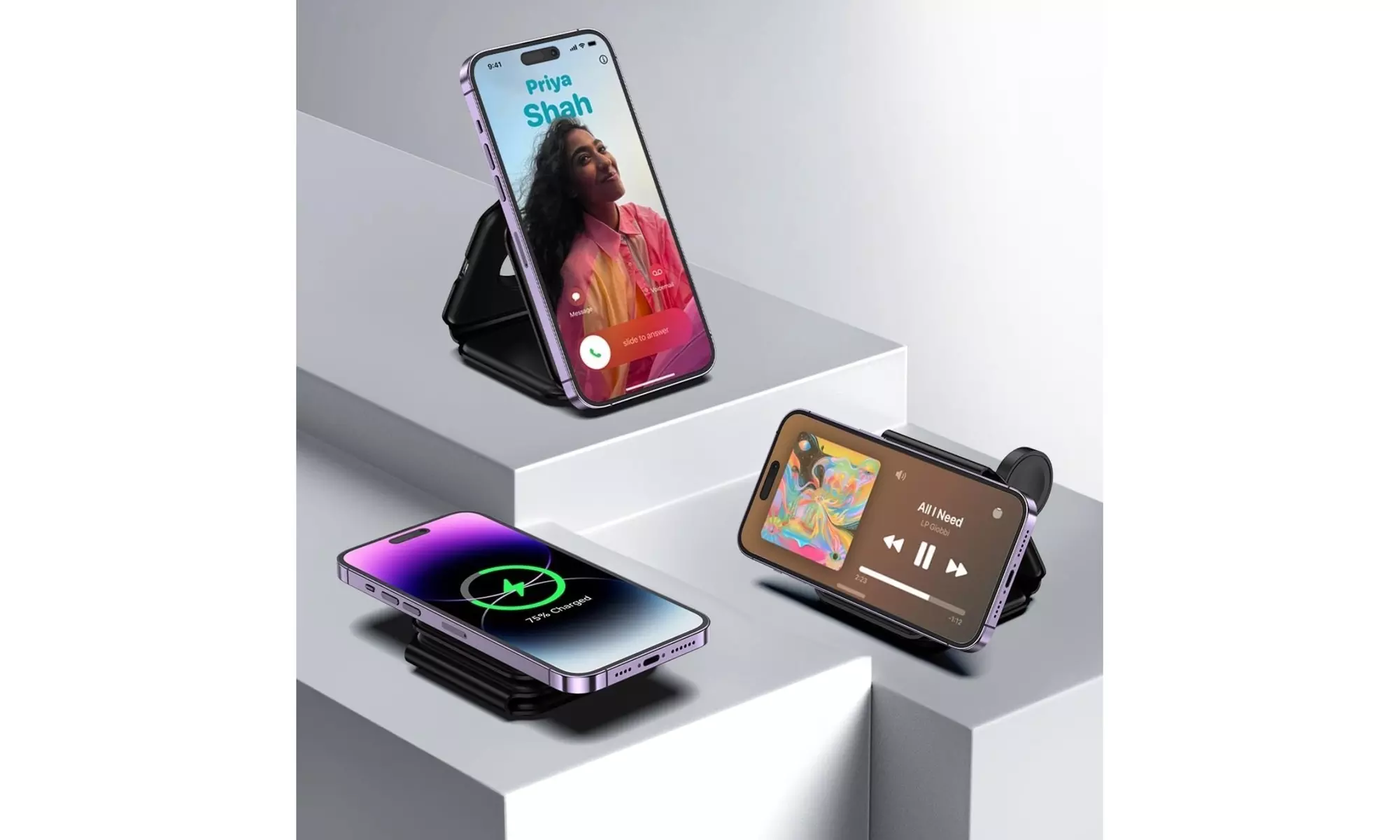 3 in 1 Wireless Charging Pad W/ 20w Wall Adapter for Apple Watch Air Pods iPhone