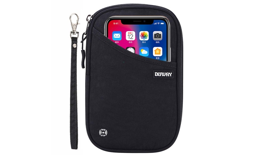 Image 46: Travel Wallet RFID Blocking Document Organizer Bag