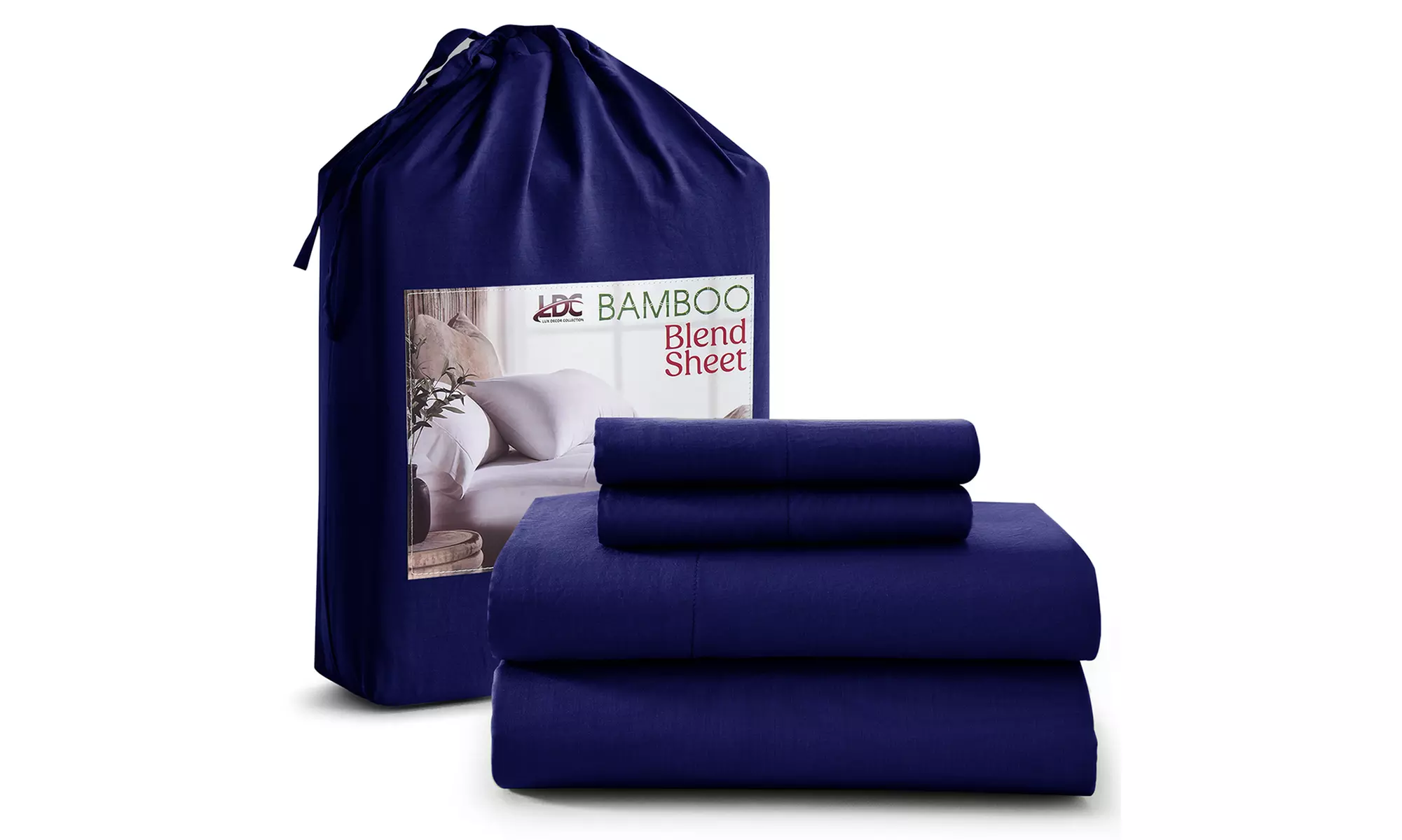 Lux Decor Luxurious Bamboo 4PC Bed Sheet Set Deep Pocket Super Soft Cool Bedding