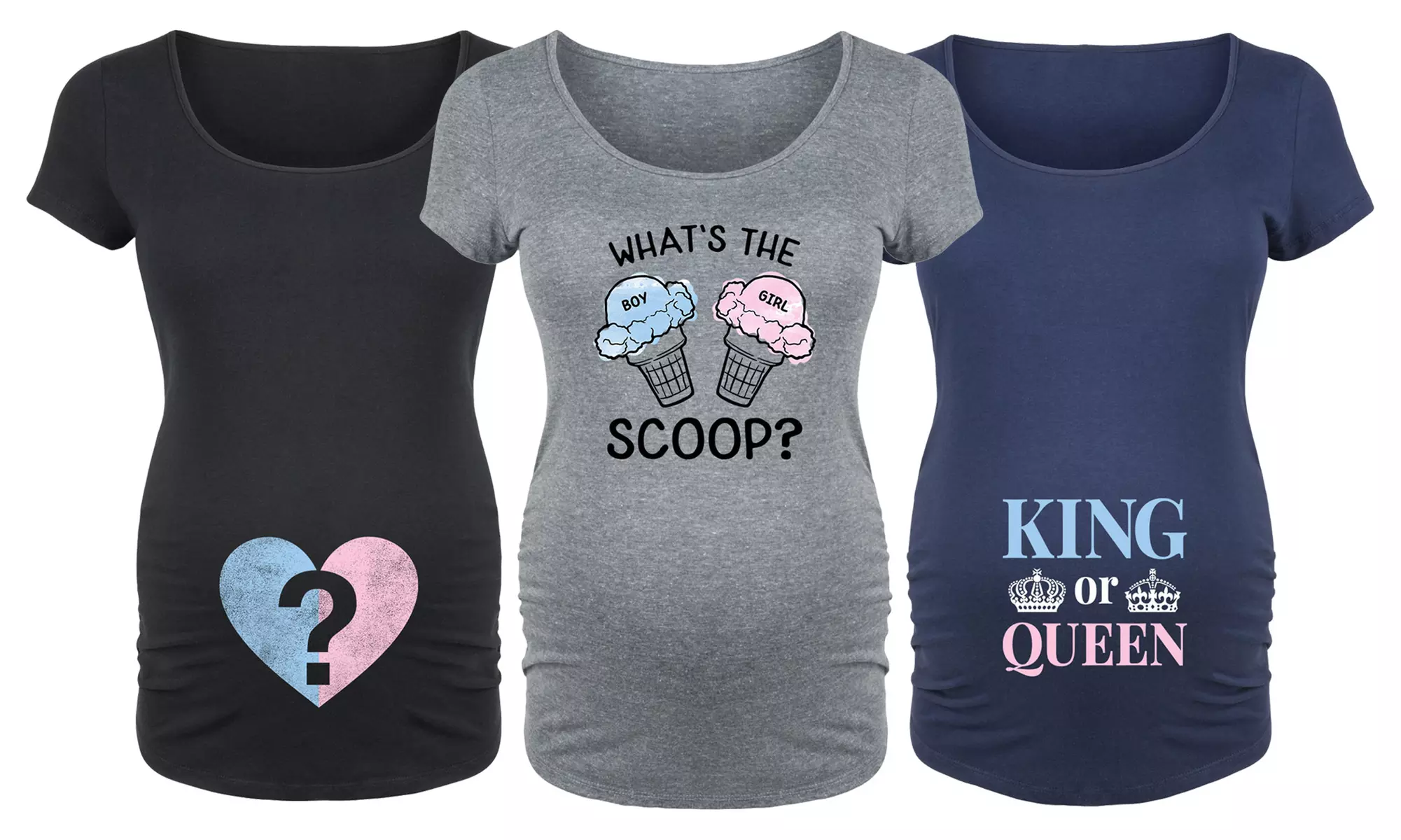 Women's Maternity Cute Gender Reveal Tees - Primary Image
