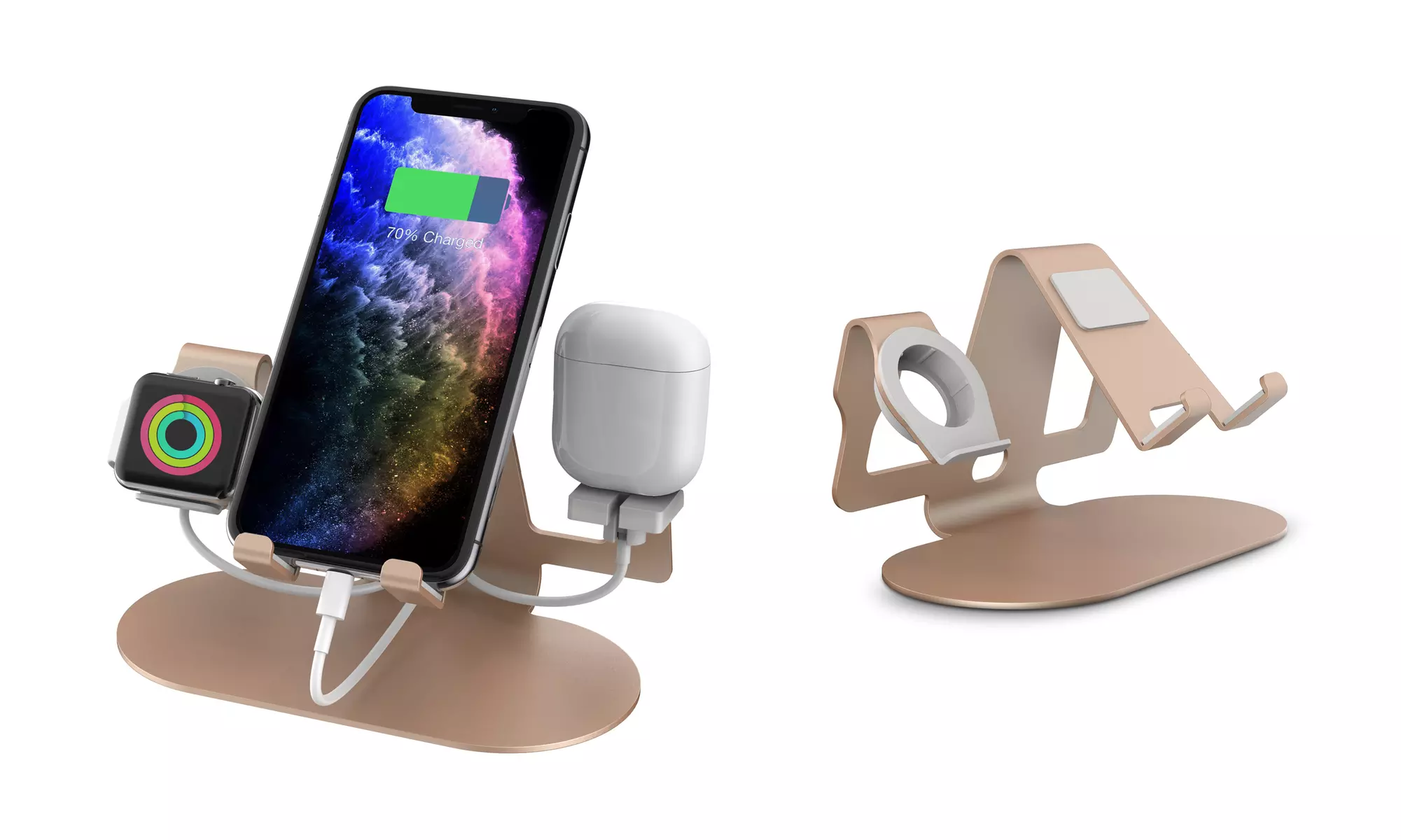 Aduro Trio Charge 3 in 1 Aluminum Charging Stand for iPhone, Watch & AirPods