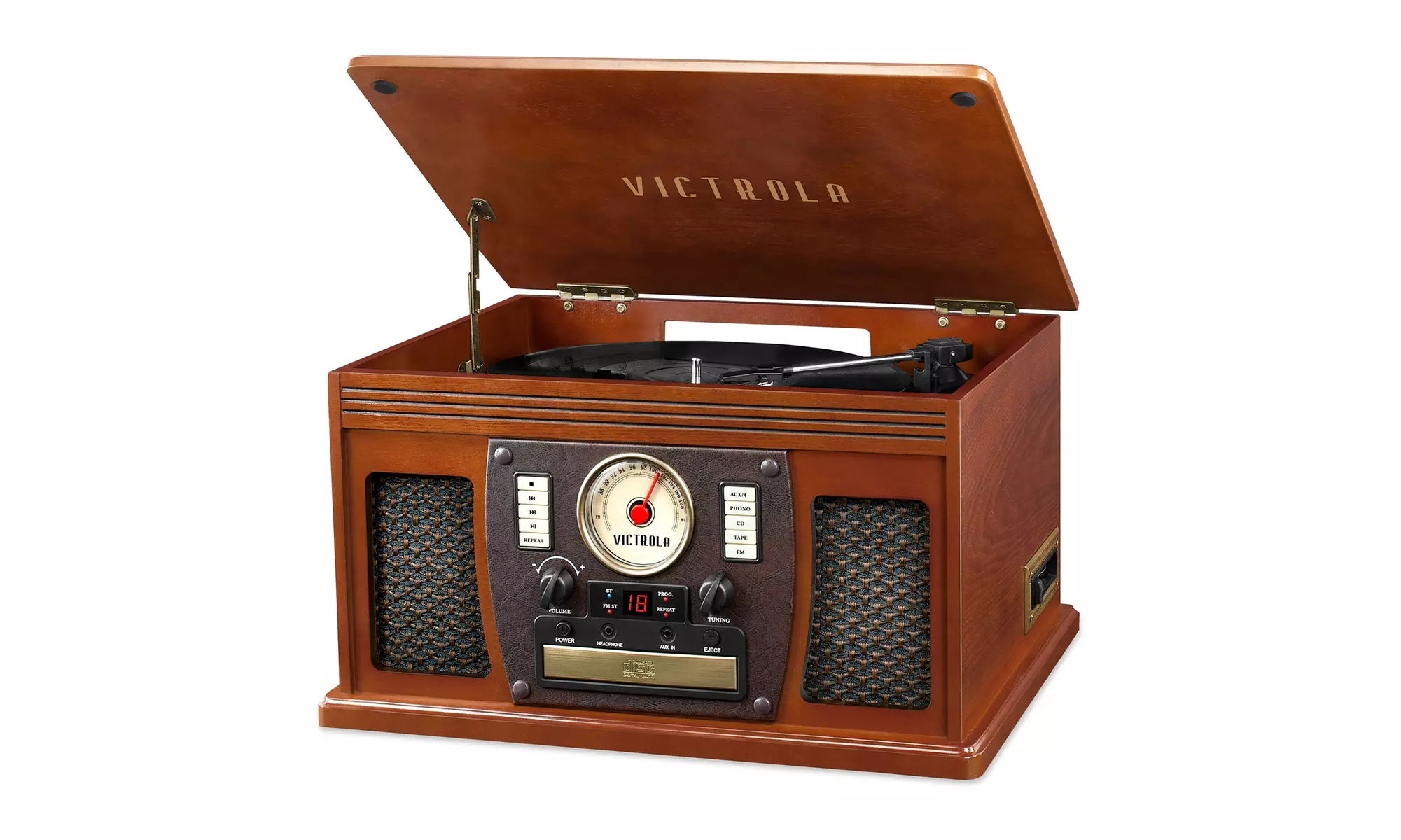 7/1 BT Recordable Record Player w/ 3-Speed Turntable, CD, Cassette, FM Radio - Primary Image