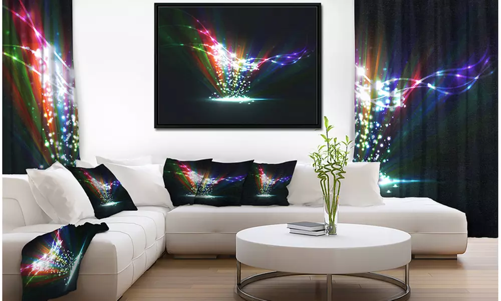 Colorful Dynamic Illustration - Contemporary Framed Canvas Art Print - Primary Image