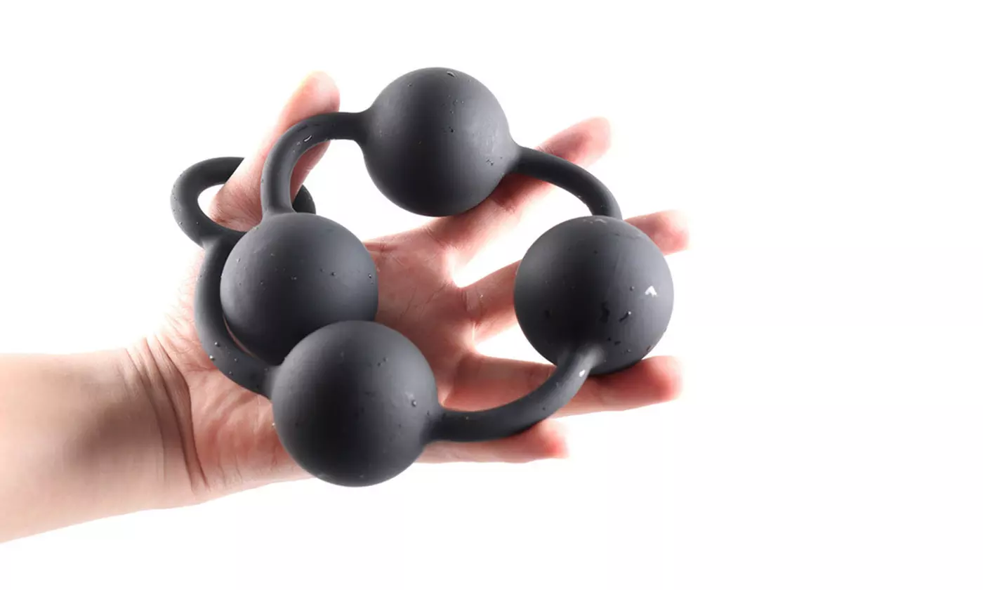 Silicone Anal Beads Pull Ring 4 Balls Prostate Massager