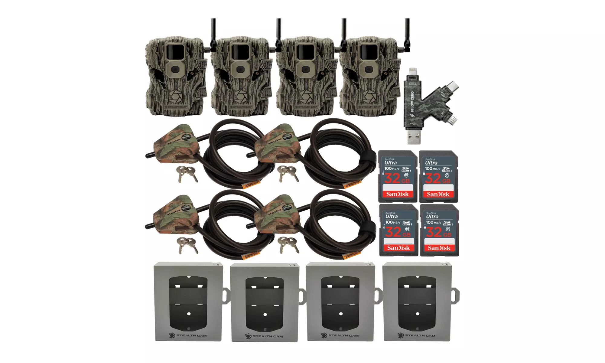 Stealth Cam Fusion X 26MP Trail Camera (ATandT) Super Security Bundle (4-Pack) - Primary Image