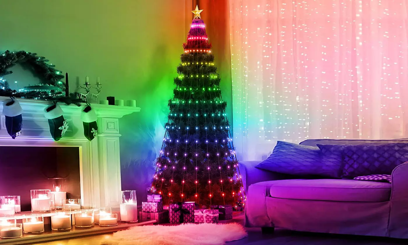 Christmas Tree Pre-Lit Artificial Tree w/ LED Lights & Remote App Control  - Primary Image