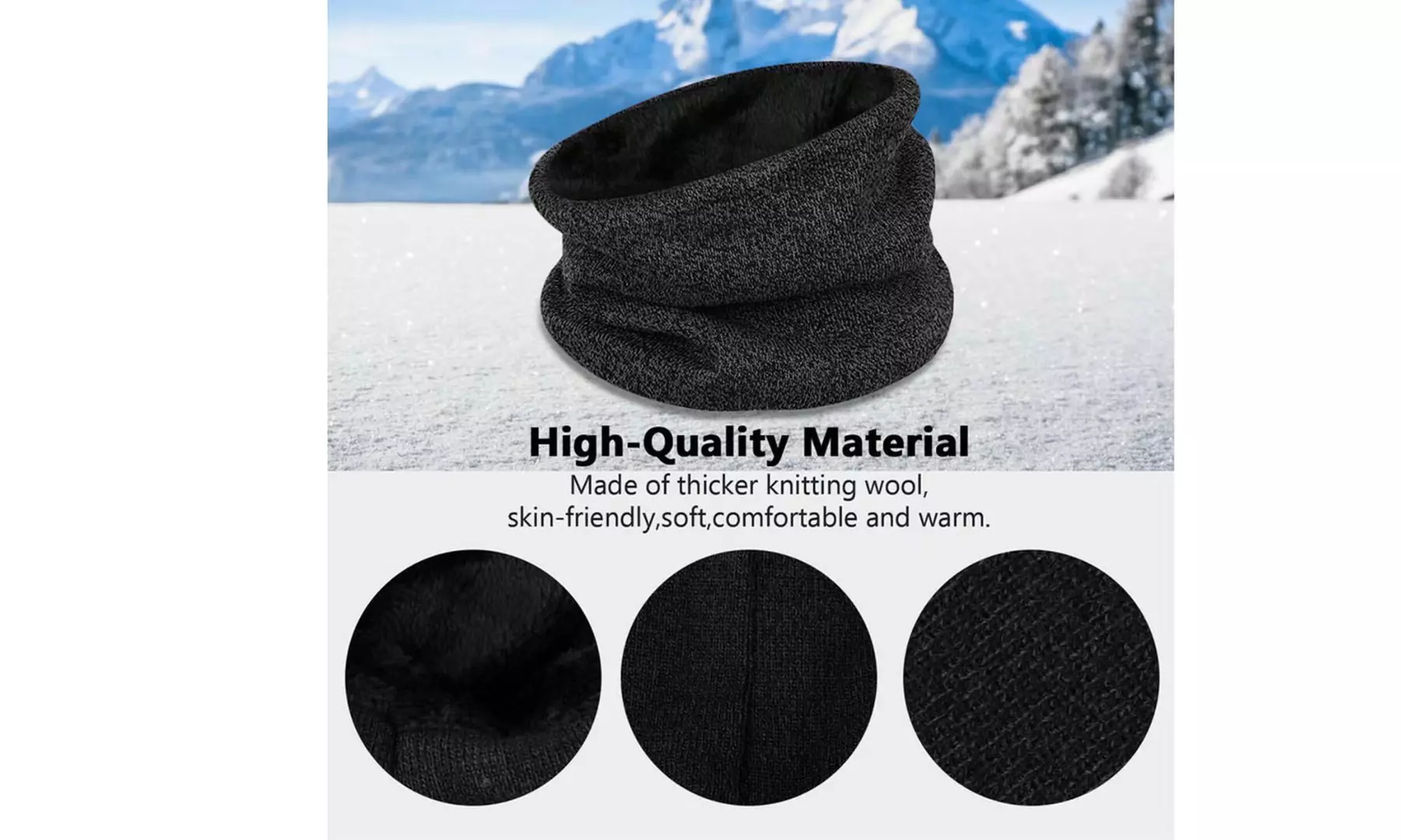 Winter Beanie Hat Touchscreen Gloves Scarf Warm Windproof Christmas(Set of 3)