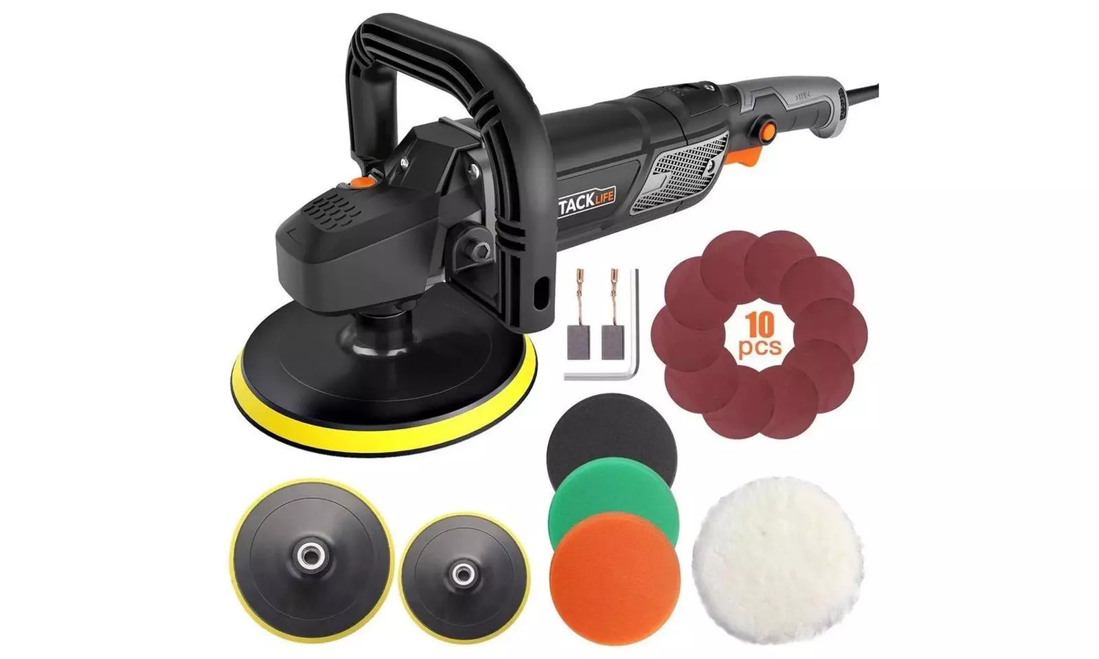 TACKLIFE Buffer Polisher 7-Inch 12.5Amp, With 6 Variable Speeds - Primary Image