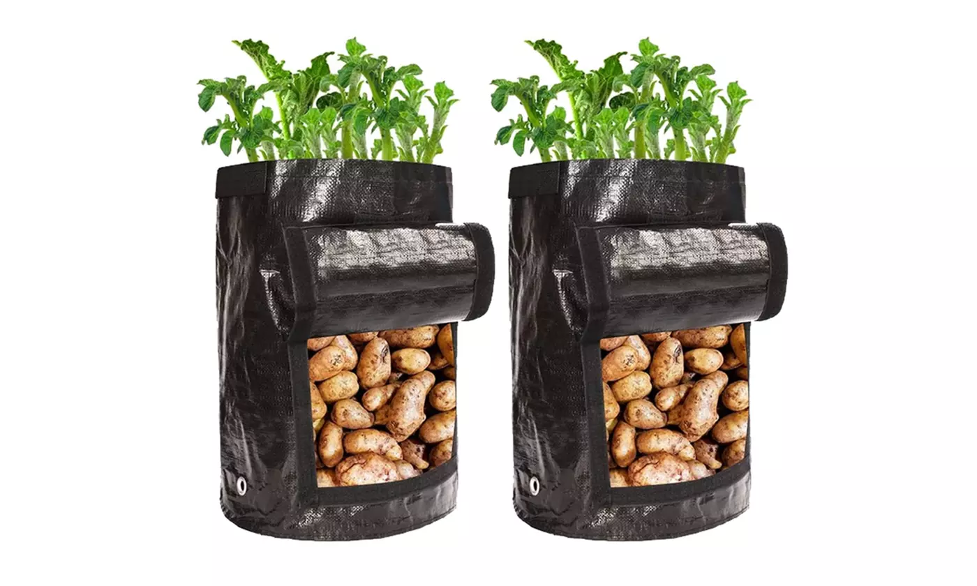 Heavy Duty Garden Grow Bags with Flap Handles Vegetable Planter Pots