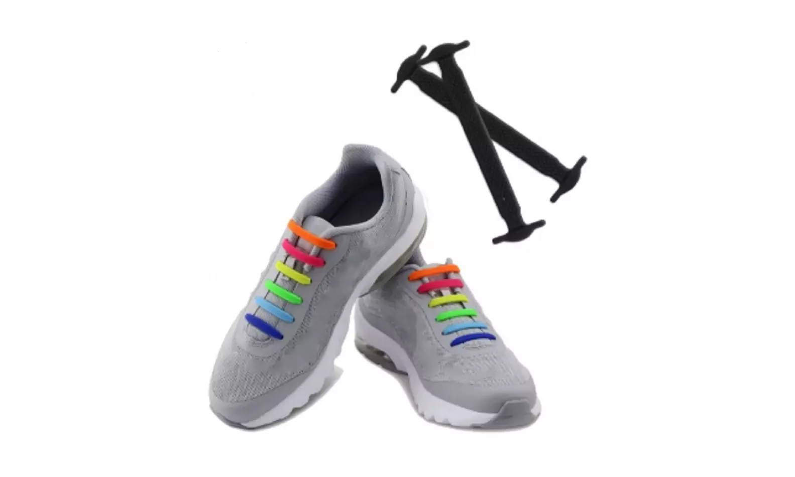 16Pcs Easy No Tie Shoelaces Elastic Silicone Flat Lazy Shoe Lace Strings Adult