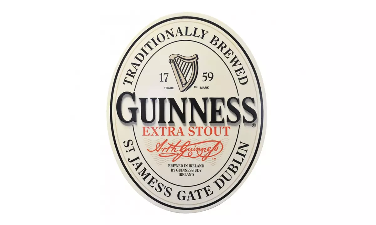 Guinness Oval Label 3D Wood Pub Sign - Primary Image