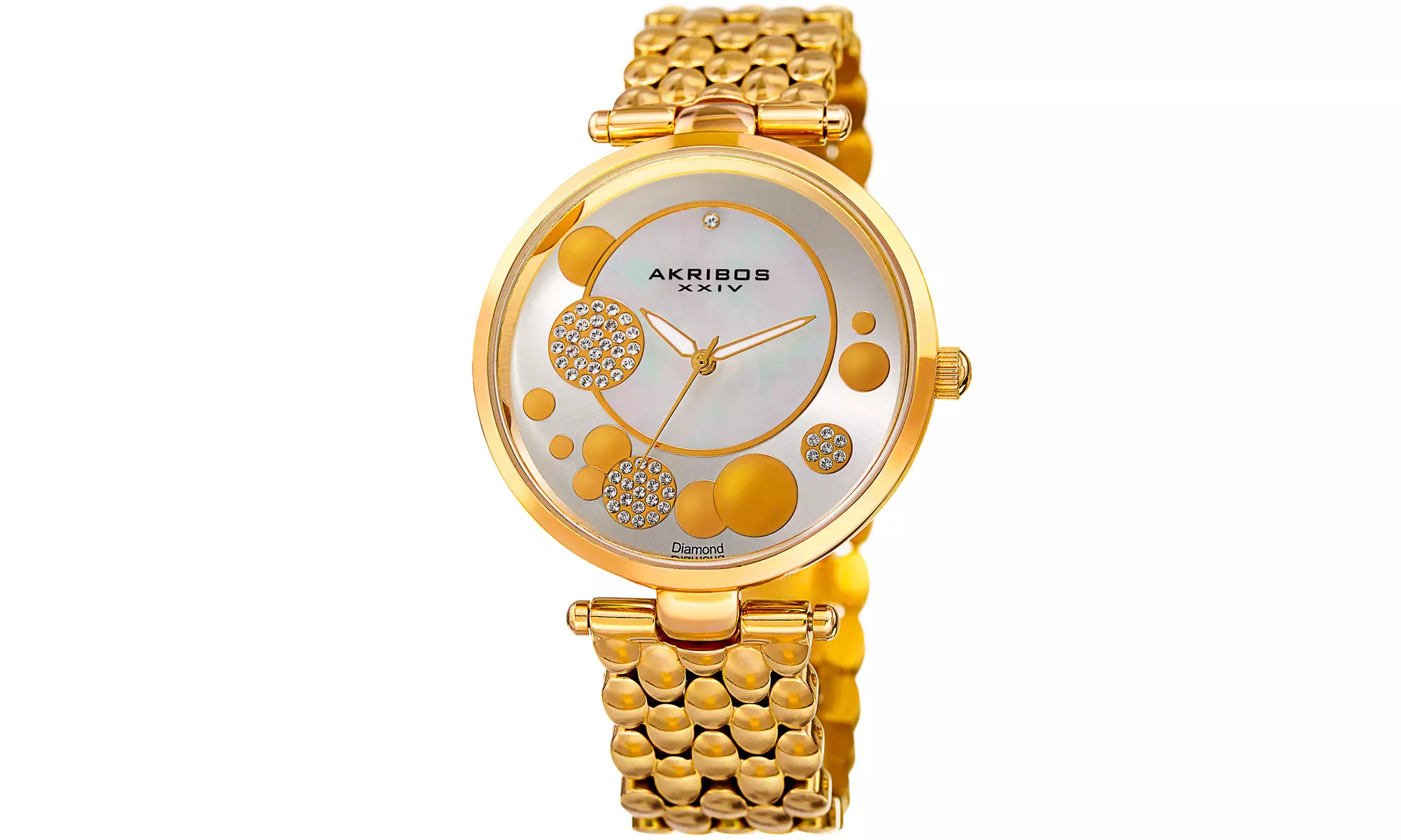 Akribos XXIV Womens Swiss Quartz Diamond Watch With Crystals From Swarovski - Primary Image