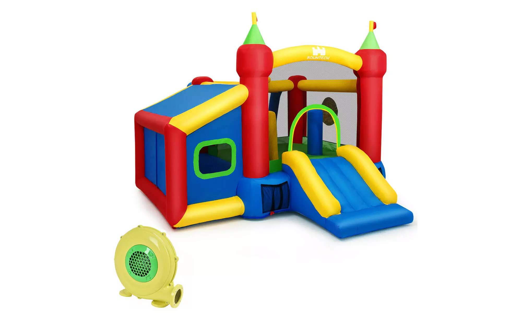 Kids Gift Inflatable Bounce House Play Slide Jumping Castle Ball Pit 480W Blower - Primary Image