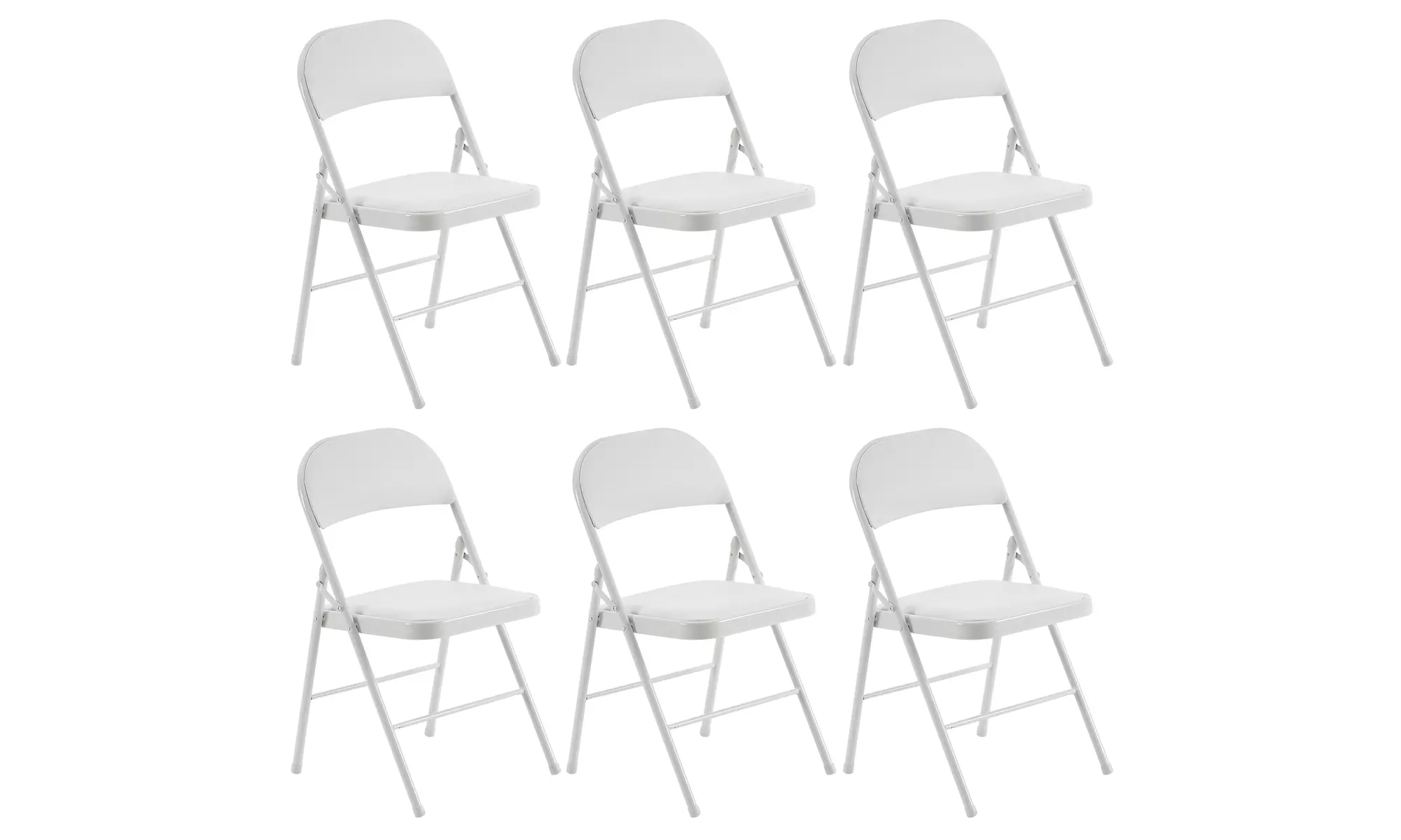 Set of 6 Padded Folding Chair Portable Dining Chairs Heavy Duty Party Chairs