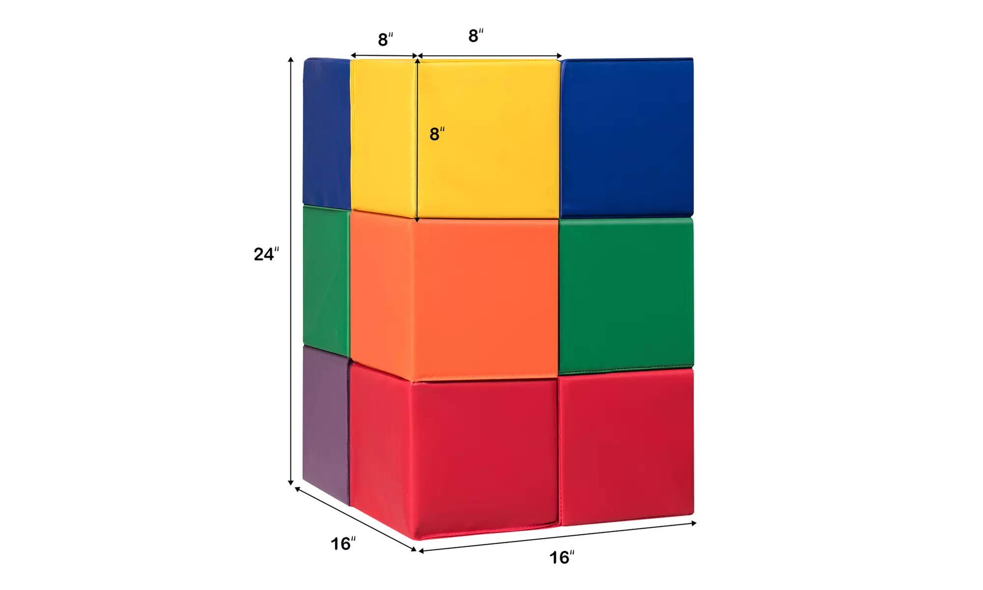 Costway 12-Piece 8' PU Foam Big Building Blocks Soft Blocks Set For Kids
