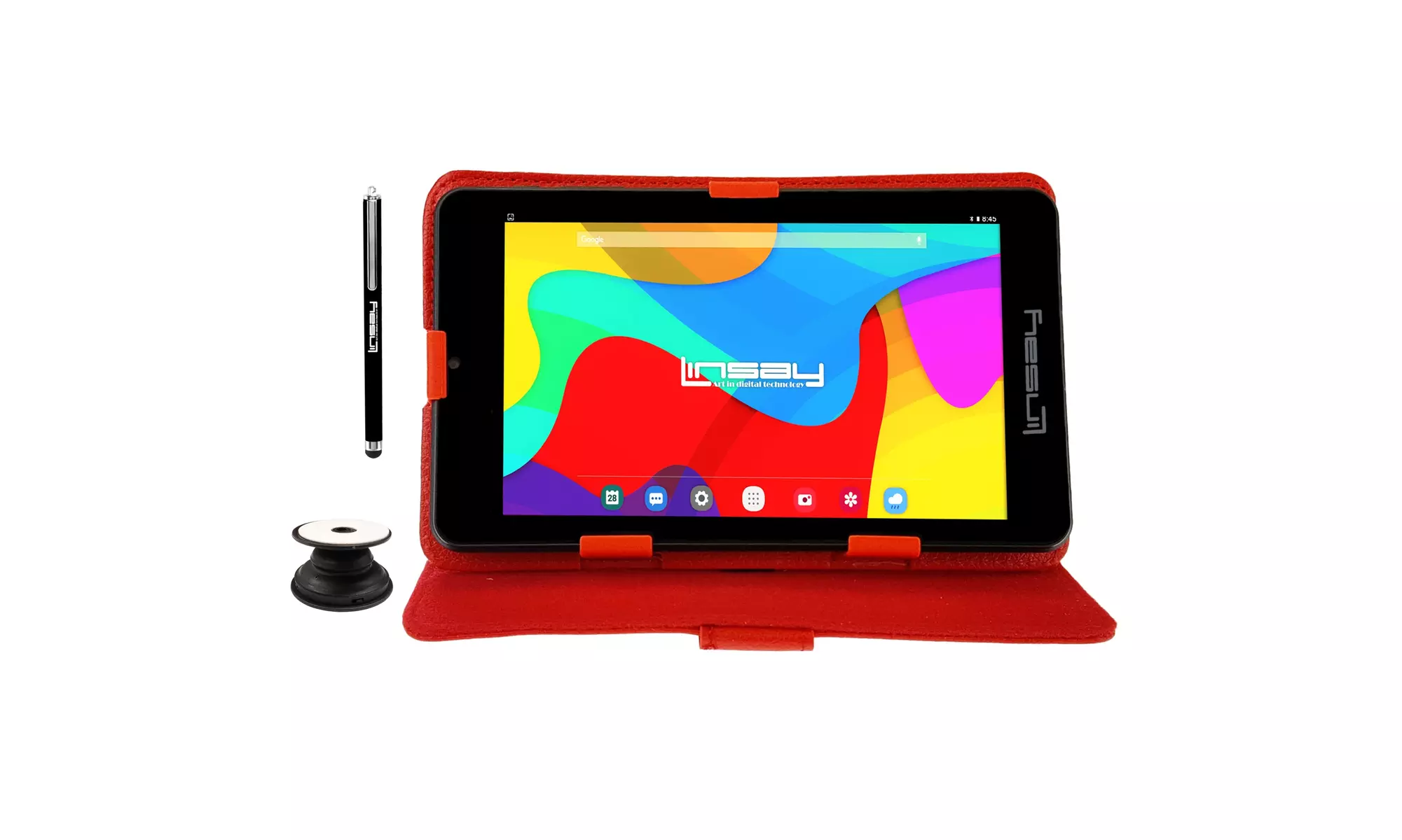 LINSAY 7" 2GB RAM 64GB Storage Android 13 WiFi Tablet with Case, Holder and Pen - Primary Image