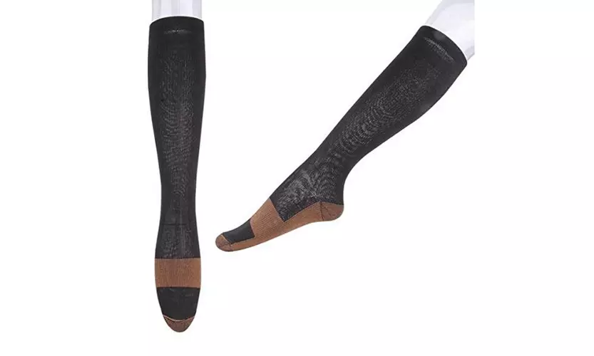Thera Infused Copper Pain Relieving Compression Therapeutic Socks - Primary Image