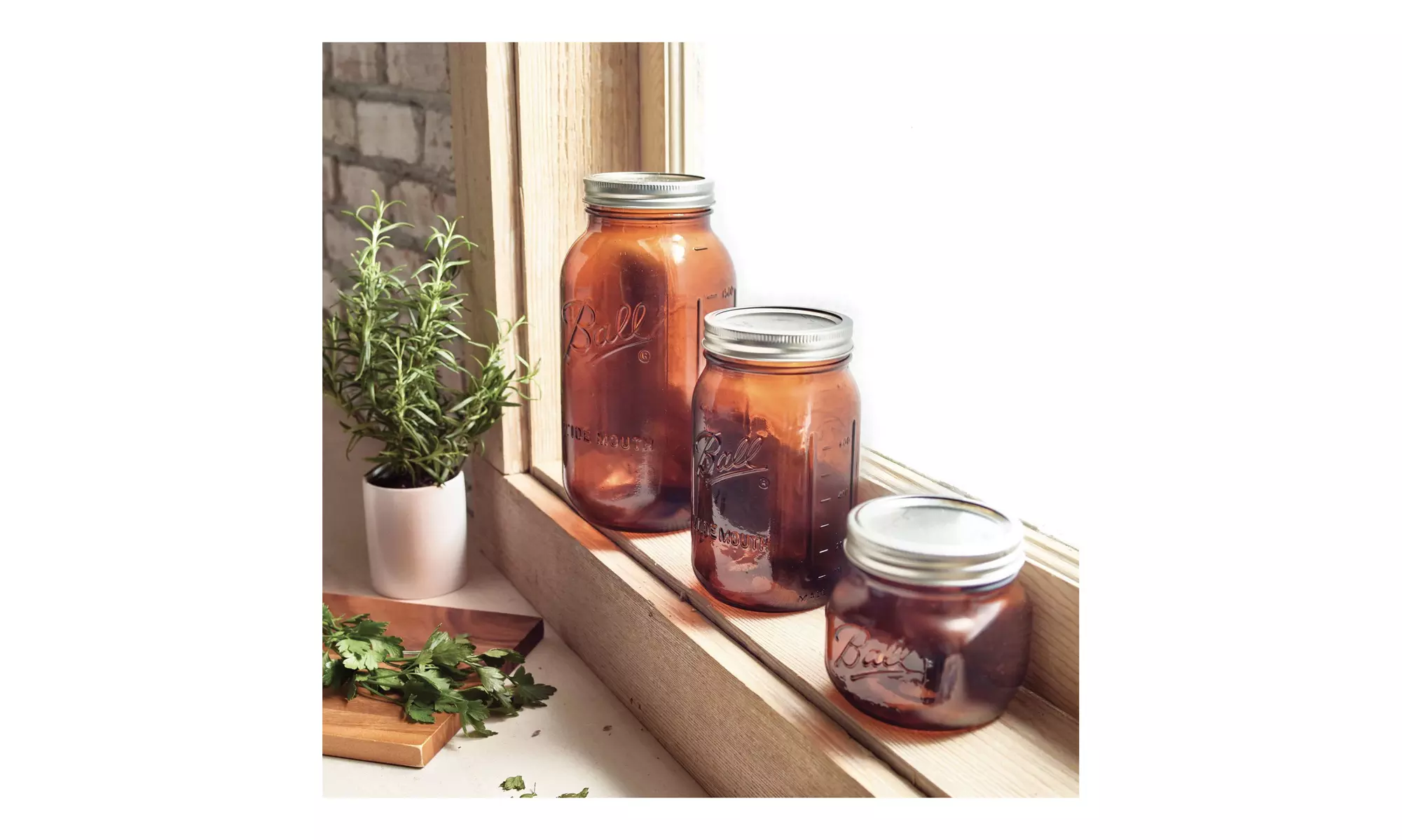 Ball Collection Elite Wide Mouth Pint 16oz Amber Glass Mason Jar - Second Medium