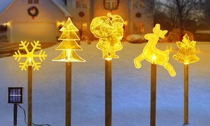 Christmas Lighting Holiday Lights 5-LED Solar Christmas Decoration Stake Lights