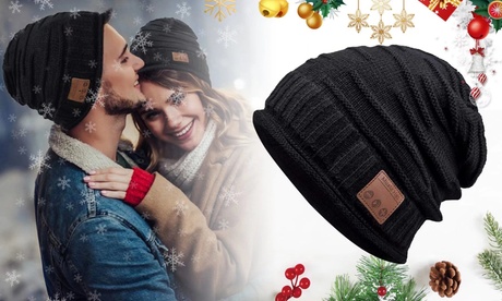 Winter Warm Bluetooth Beanie Hat For Christmas Gifts Wireless Washable Music Hat Black