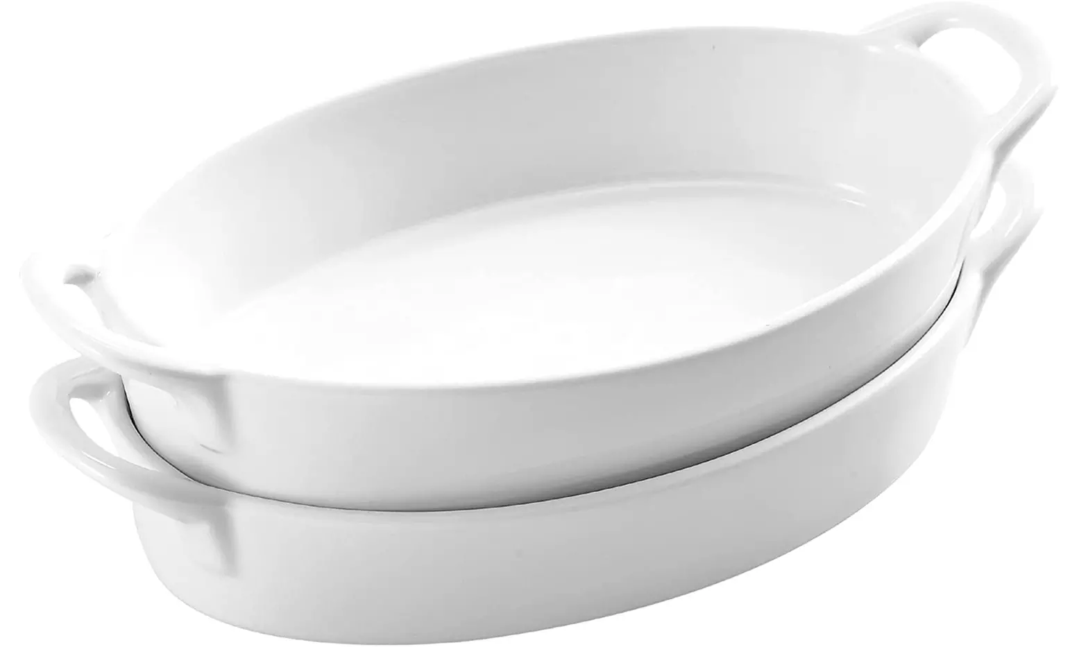 Bruntmor Set of 2 Oval Au Gratin 10" x 6" Baking Dishes, Lasagna Pan, 30 Oz - Primary Image