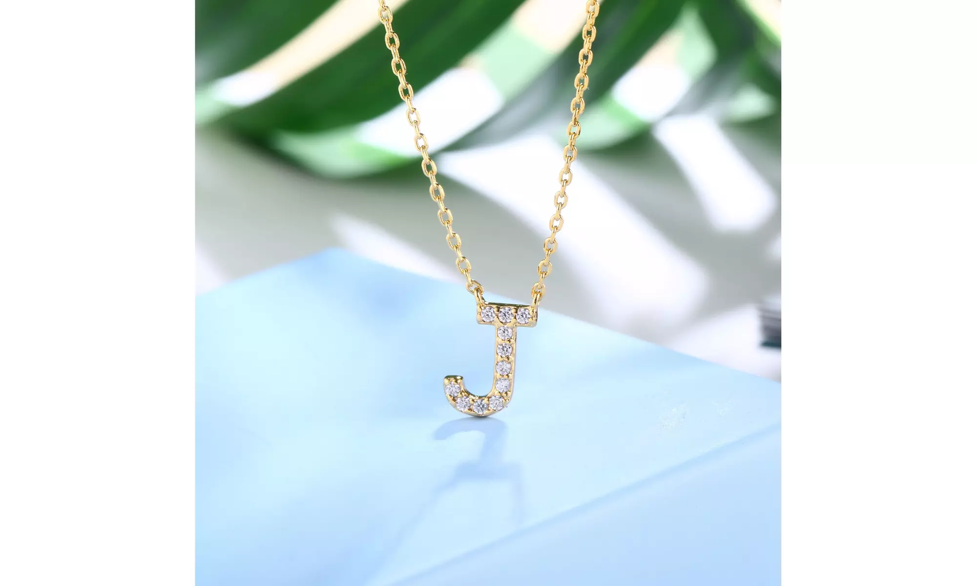 18K Gold Plated cz Initial Necklace