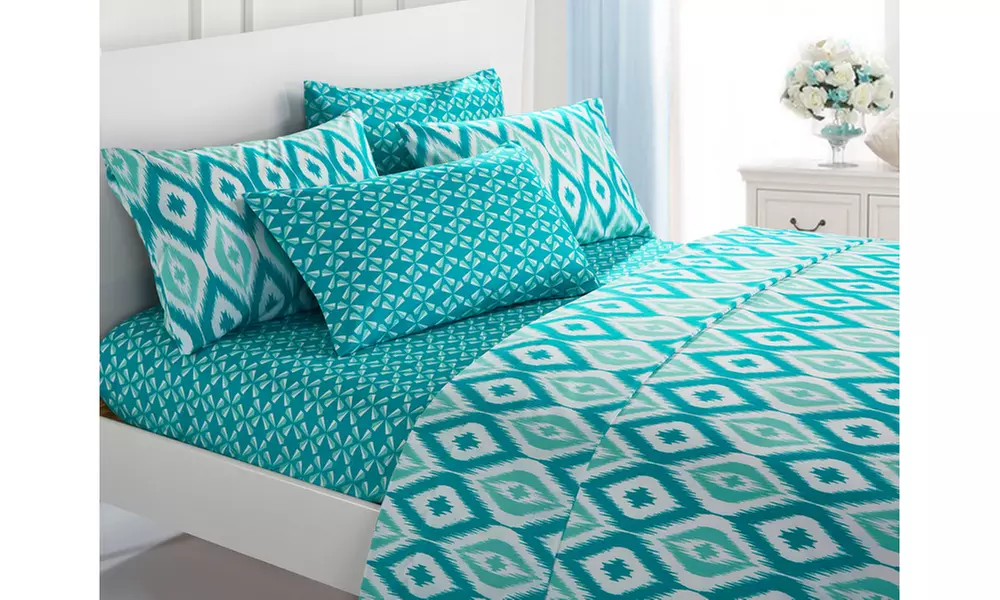 Microfiber Vaucluse Ikat Diamond Sheet Set - Primary Image