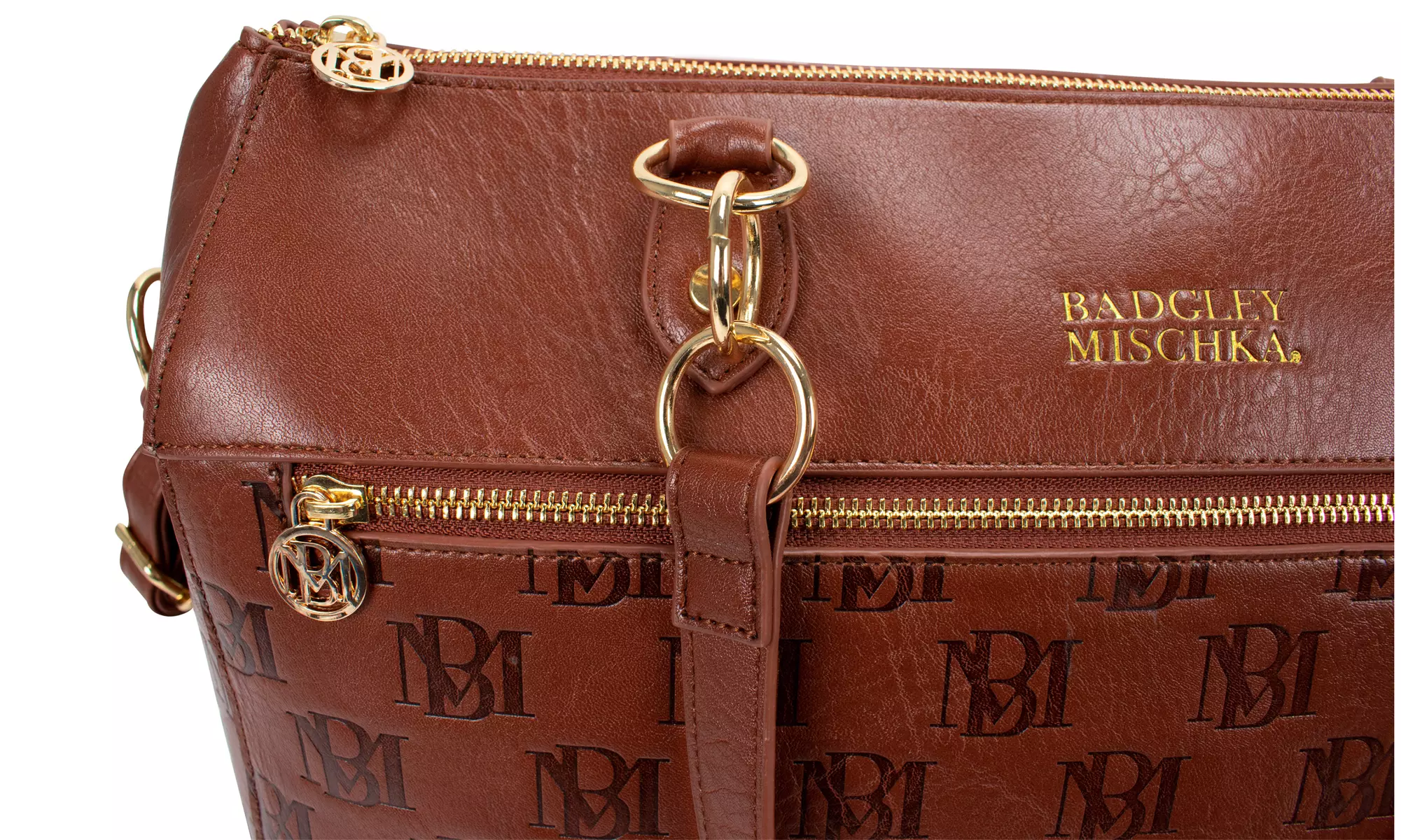 BADGLEY MISCHKA Madalyn Vegan Leather Weekender Tote Bag 