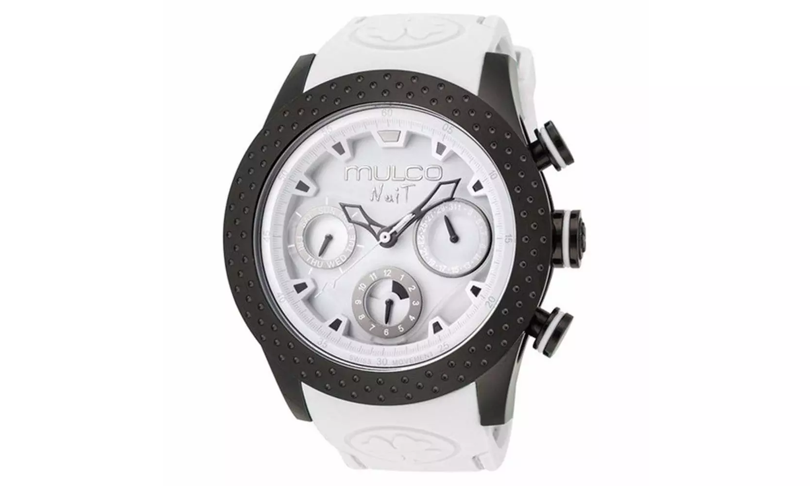 MULCO Nuit White Dial White Silicone Unisex Watch MW5-1962-018 - Primary Image