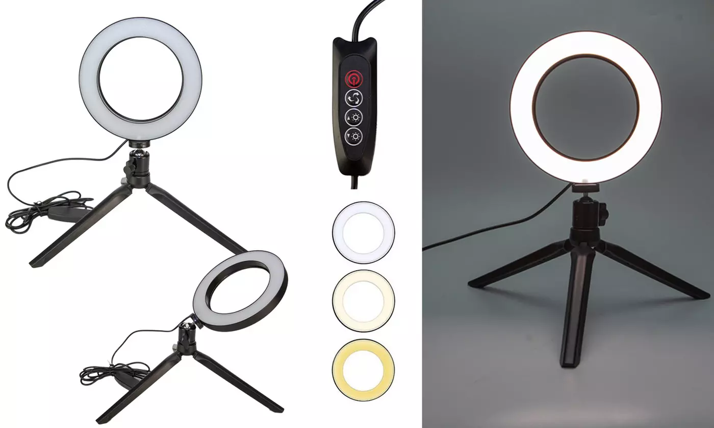LED Ring Light Dimmable Lamp with Adjustable Tripod For Photo Video - Primary Image