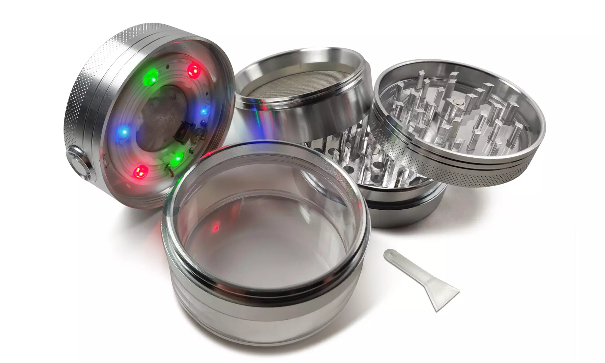 Aluminum LED Light Up 5 Piece Herb Grinder - Second Medium