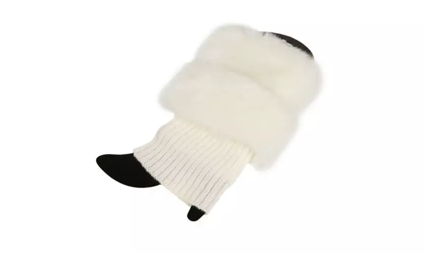 Women's Boot Socks Knitted Warm Faux Fur Cuffs Toppers Ankle Leg Solid Stockings
