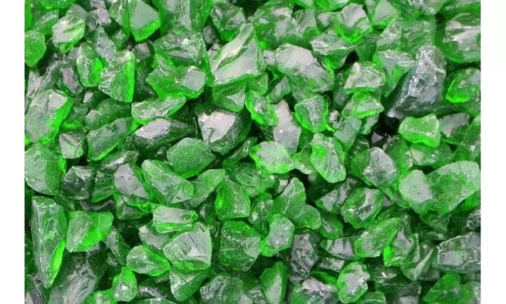 Dragon Fire Glass DFG10-L011M 10 LB Green Fire Glass - Medium - Second Medium