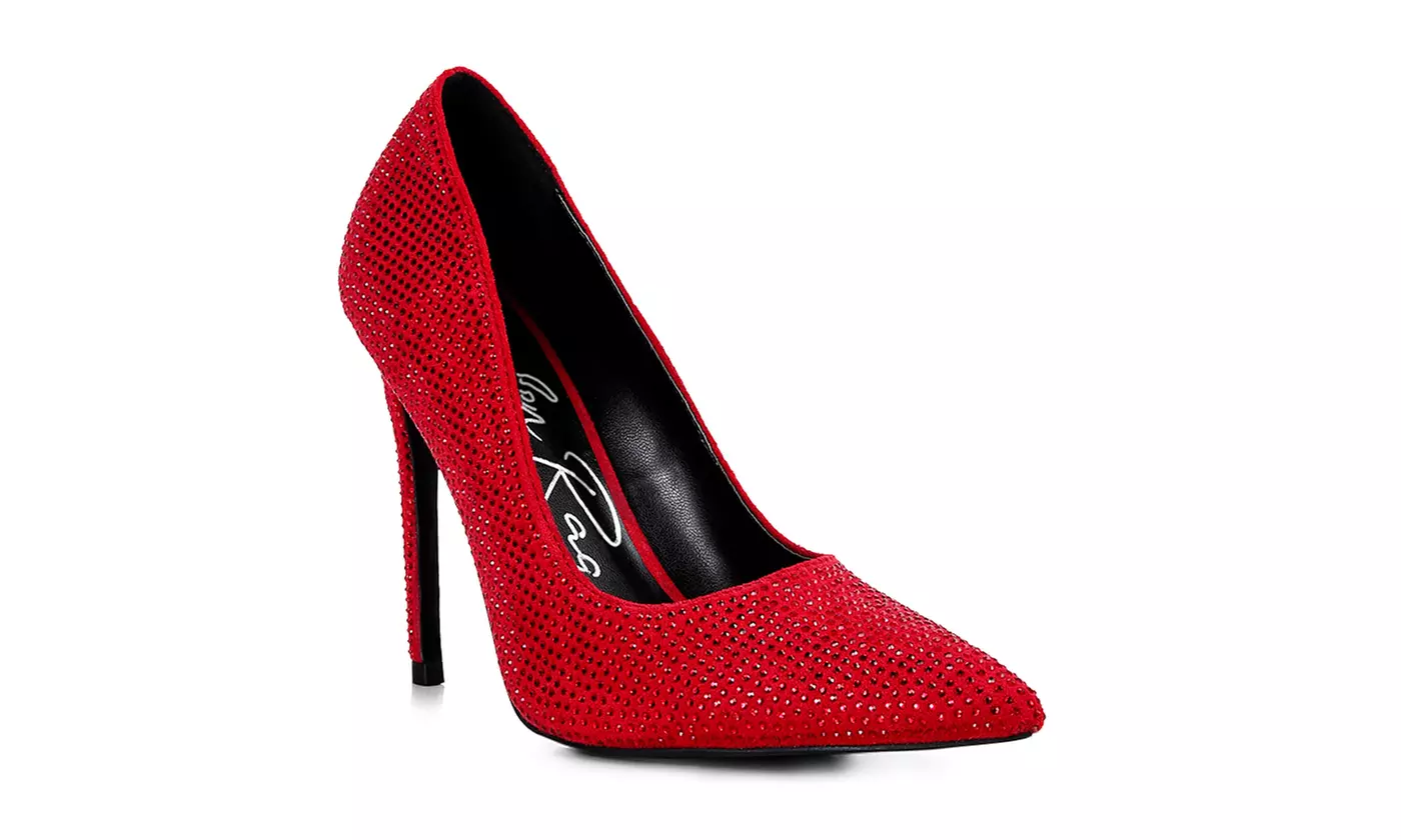 London Rag Alter Ego Heatseal Court Embellished Stiletto Heels